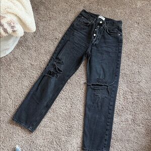 Agolde Black Straight Leg Jeans